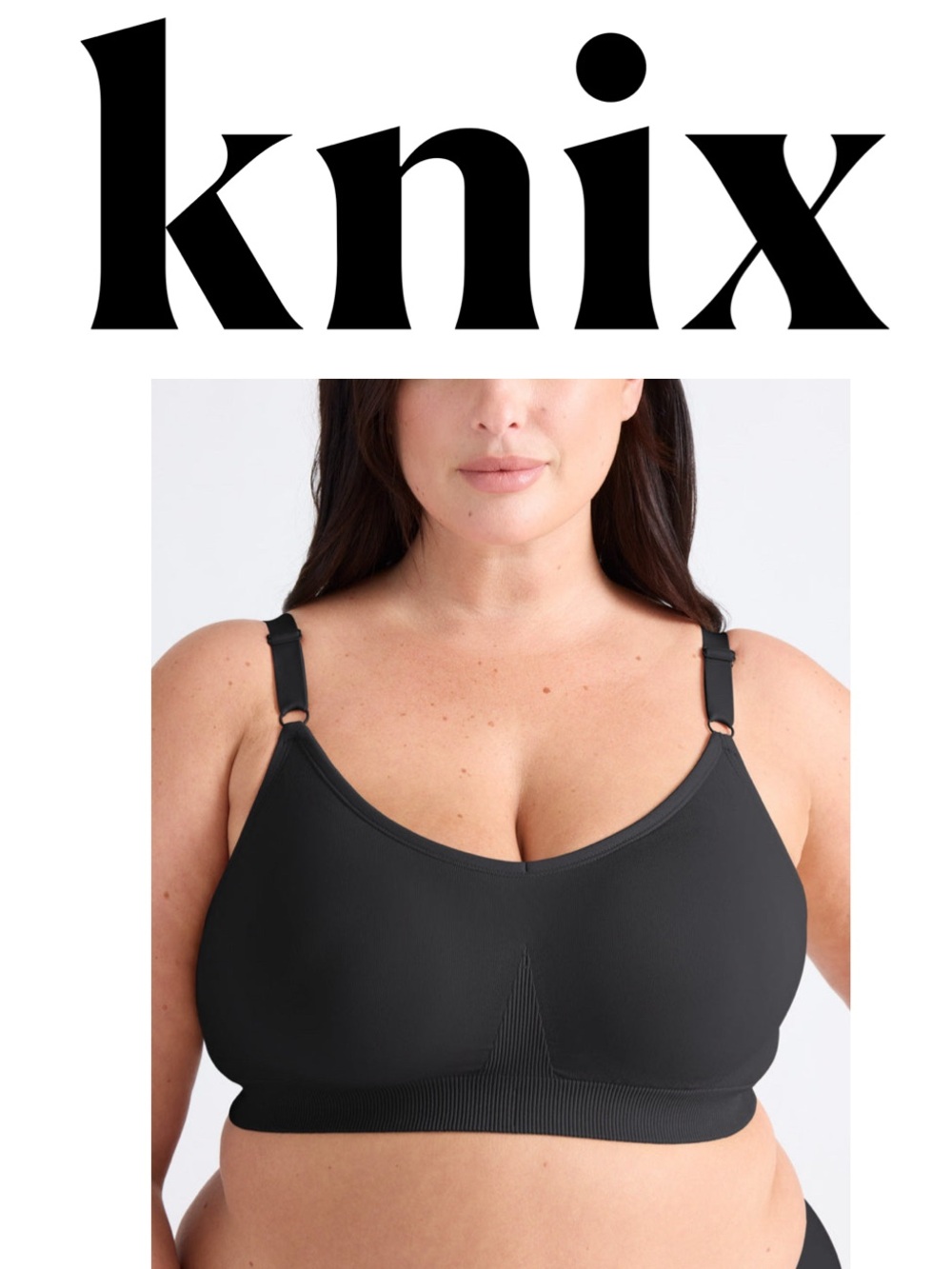 NWT knix Good to Go Seamless Bra Black Wireless Everyday Comfort Bra